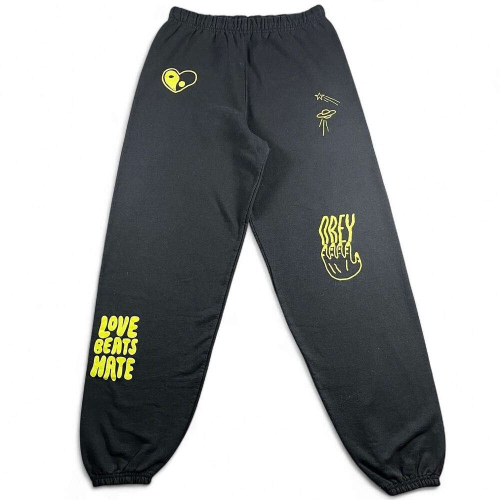 Obey Women's Black and Grey Joggers-tracksuits